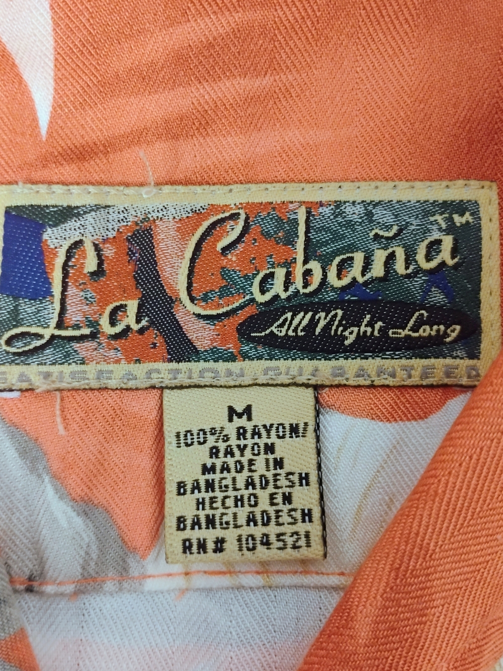 La Cabana Coral Tropical Print Sleeveless Button-Down Shirt - Picture 5 of 5